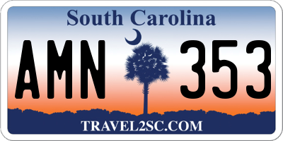 SC license plate AMN353
