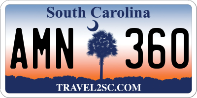 SC license plate AMN360