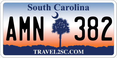 SC license plate AMN382