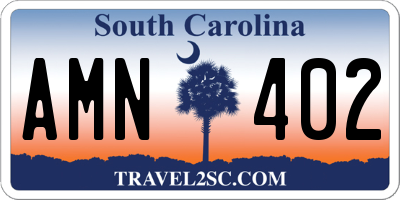 SC license plate AMN402