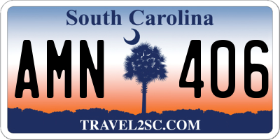SC license plate AMN406