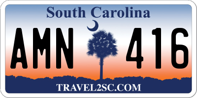 SC license plate AMN416