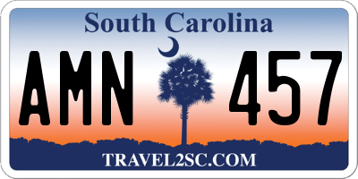 SC license plate AMN457