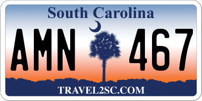 SC license plate AMN467