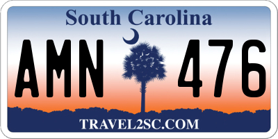 SC license plate AMN476