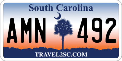 SC license plate AMN492