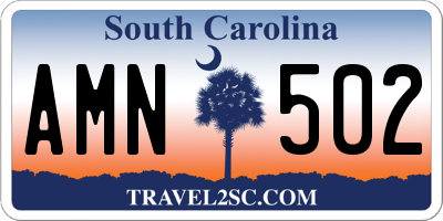 SC license plate AMN502