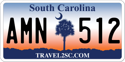 SC license plate AMN512
