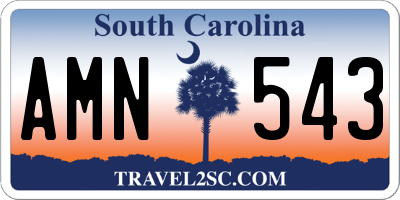 SC license plate AMN543