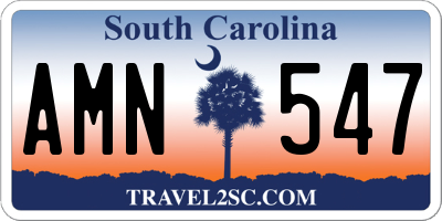 SC license plate AMN547