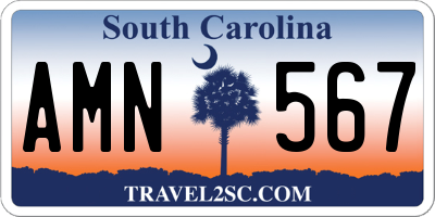 SC license plate AMN567