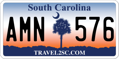 SC license plate AMN576