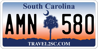SC license plate AMN580