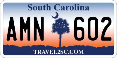 SC license plate AMN602