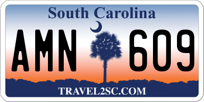 SC license plate AMN609