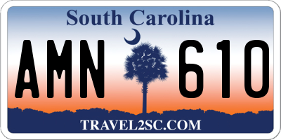 SC license plate AMN610