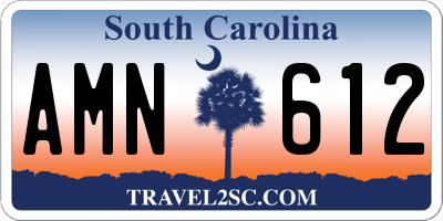 SC license plate AMN612