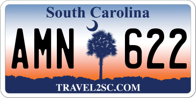 SC license plate AMN622