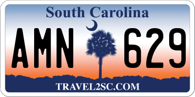 SC license plate AMN629