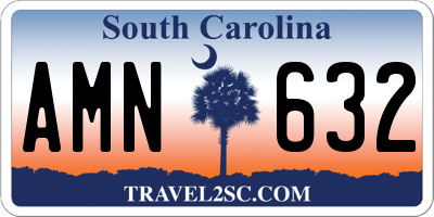 SC license plate AMN632