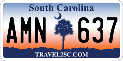 SC license plate AMN637