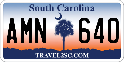 SC license plate AMN640