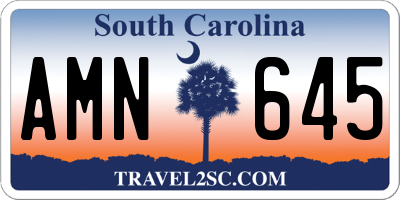 SC license plate AMN645