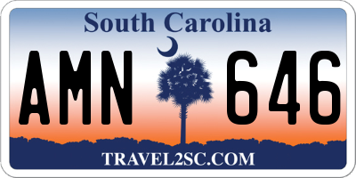 SC license plate AMN646