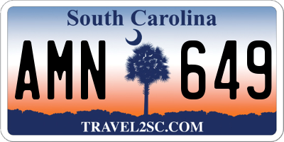 SC license plate AMN649