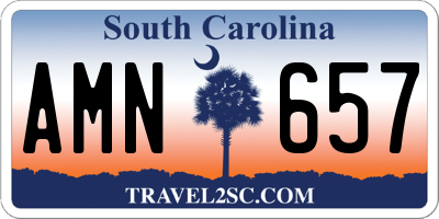 SC license plate AMN657