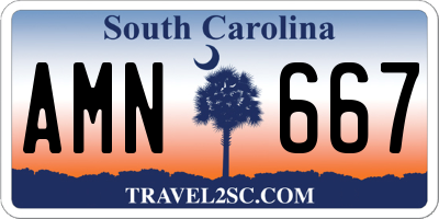 SC license plate AMN667