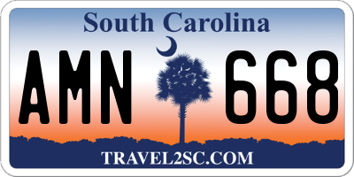 SC license plate AMN668