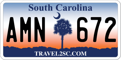 SC license plate AMN672