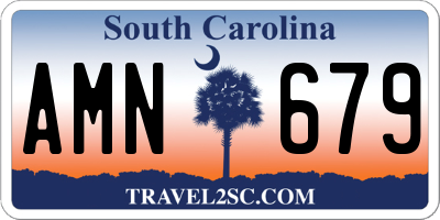 SC license plate AMN679
