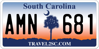 SC license plate AMN681