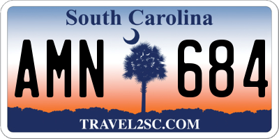 SC license plate AMN684