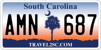 SC license plate AMN687