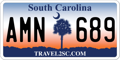 SC license plate AMN689