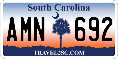 SC license plate AMN692