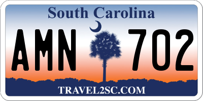 SC license plate AMN702