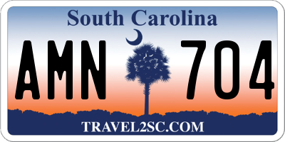 SC license plate AMN704