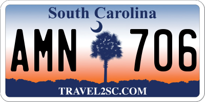 SC license plate AMN706