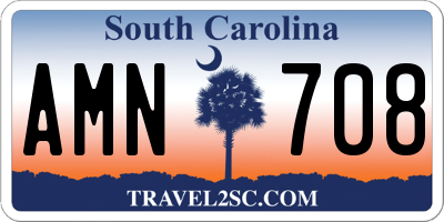 SC license plate AMN708