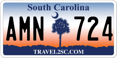 SC license plate AMN724