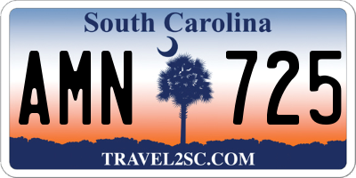 SC license plate AMN725