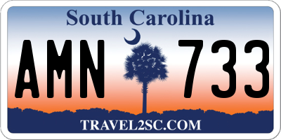SC license plate AMN733