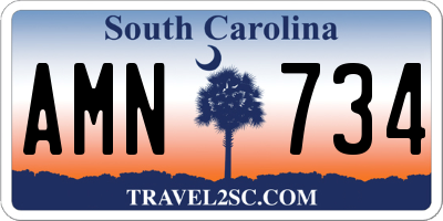 SC license plate AMN734