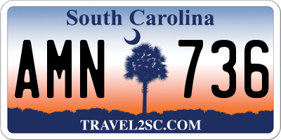 SC license plate AMN736
