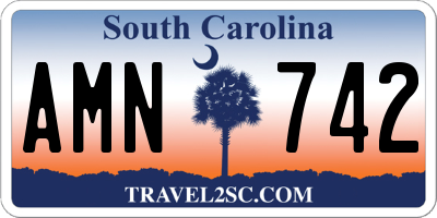 SC license plate AMN742
