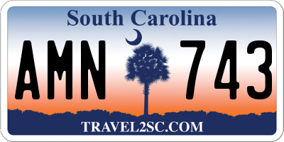 SC license plate AMN743